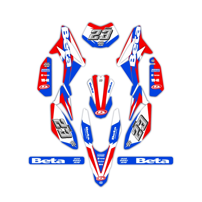 Grafiche moto Beta 50 e 125 4t| Kit adesivi Personalizzati