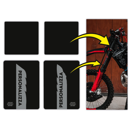 Personalized full coverage fork sticker kit - BLACK