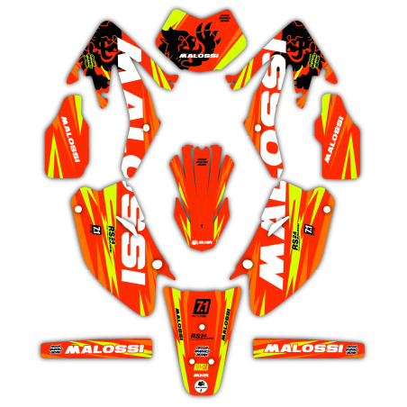 Malossi motorcycle graphics | Custom sticker kit | Motocross, enduro, motard, ecc...